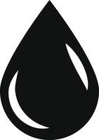 black water droplet icon with glossy highlight. oil drop or liquid drop icon. droplet symbol representing purity. vector