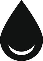 black water droplet icon with glossy highlight. oil drop or liquid drop icon. droplet symbol representing purity. Tear and oil symbols. water conservation theme vector