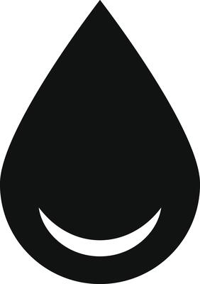 black water droplet icon with glossy highlight. oil drop or liquid drop icon. droplet symbol representing purity. Tear and oil symbols. water conservation theme