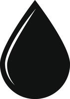 black water droplet icon with glossy highlight. oil drop or liquid drop icon. droplet symbol representing purity. Tear and oil symbols. vector