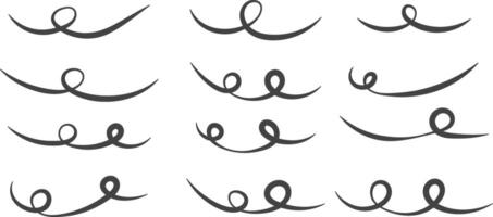 Squiggle brush scribble underline. marker emphasis squiggle element. Marker pen emphasis highlight swoosh stroke. swoosh brush underline. vector
