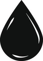 black water droplet icon with glossy highlight. oil drop or liquid drop icon. droplet symbol representing purity. Tear and oil symbols. water conservation themes vector