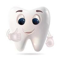 Cartoon tooth giving a thumbs up vector