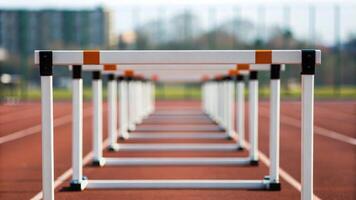Hurdle outdoor activity. Hurdle outdoor activity track race competition sport athletic running challenge focus determination training exercise photo