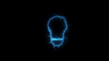 Neon bulb Icon animation video