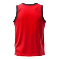 Back View of a Red Basketball Jersey on a Transparent Background png