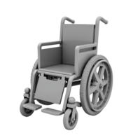Detailed 3D rendering of a medical wheelchair with transparent backdrop showcasing mobility equipment png