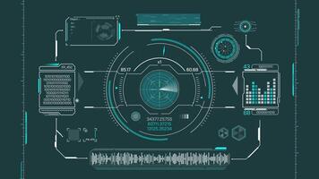 animado interface com hud e infográfico elementos para dados análise video