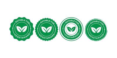 Vegetarian Product Label Icons for Food Certification and Packaging vector