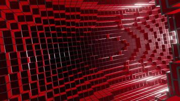Circle tunnel with red neon cubes VJ loop background video