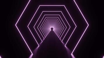 Purple neon hexagon net VJ loop backgound tunnel video