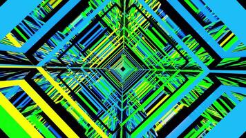 abstrato geométrico padronizar com uma azul, verde e amarelo fundo vj ciclo túnel video