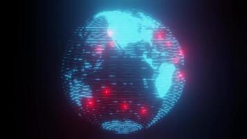 A globe with glowing lights on it for news loop background video