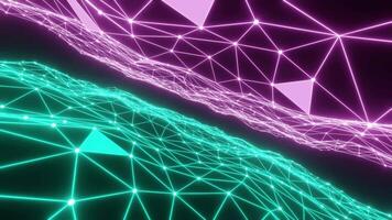 Abstract geometric lines and triangles in a dark background VJ loop video