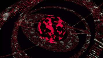 Retro dark red planet background video