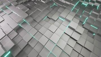 Metallic cubes with led neon light VJ loop background video