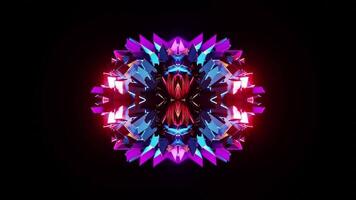 A colorful abstract crystal design on a black background for party VJ loop video