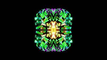 VJ loop green cryslaized rave kaleidoscope background video