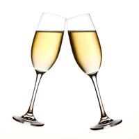 Celebration Toast with Two Flutes of Champagne photo