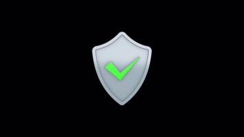 Seamless Security Shield Icon Loop Animation - Cybersecurity Badge video