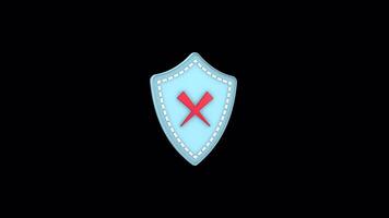 3D Shield Loop Animation - Seamless Security Icon for Social Media video