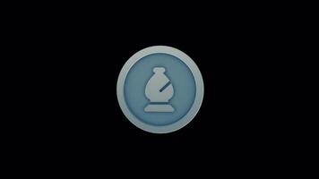 Animated Chess Bishop Icon in Seamless Loop - Game UI Motion video