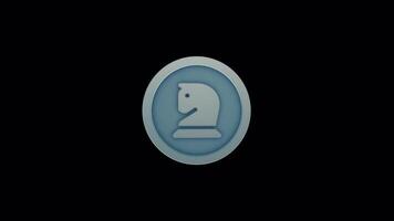 3D Knight Icon Animation for Chess Game - Seamless Loop on Transparent Background video