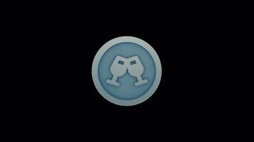 Animated Champagne Icon - Wedding and Party Celebration Loop video