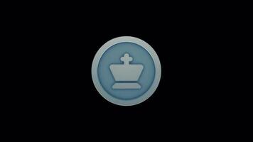 Animated Chess King Icon - Smooth Loop for Presentations and Apps video