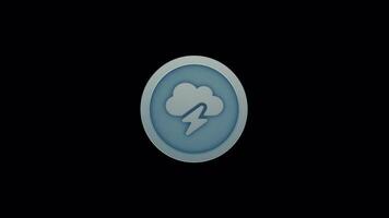 Weather Icon Animation - Cloud Bolt Seamless Loop for Overlays video