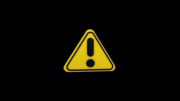 Caution Symbol Loop Animation - Yellow Triangle Exclamation Alert video
