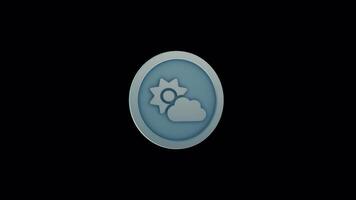 Weather Forecast Animation - Cloud Sun Icon in Seamless Loop Format video
