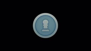 Seamless Loop Animation of Chess Pawn Piece for Lower Third, Presentations, App and Game Design video