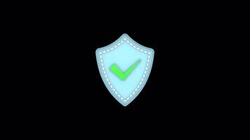 3D Protection Shield Loop - Animated Security Badge for Presentations video
