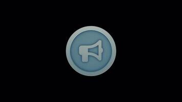 Seamless Animated Bullhorn Icon Loop for Alert, Marketing and Social Media video