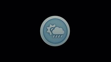 Animated Cloud Sun Rain Icon - Seamless Weather Forecast Loop Animation video
