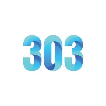 Design the Number 303 with an Abstract Shape vector