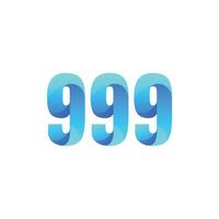 Design the Number 999 with an Abstract Shape vector