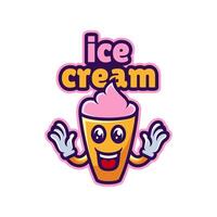 Cute Ice Cream Mascot Logo vector