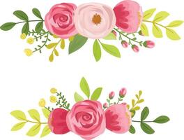 Wild Garden Style Maroon Rose Flower Composition vector