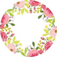 Romantic Maroon Roses and Wildflowers Decorating the Corner with Botanical Accents vector