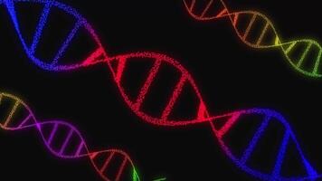 Colorful DNA Double Helix on Dark Background video