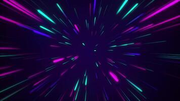 Vibrant Light Streaks Radiating from Center in Dark Abstract Space video