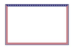 USA flag theme style rectangular square frame or border template American red blue background for independence day document, invitation decorative 4th July patriotic celebrations vector