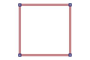 American flag theme style rectangular square frame or border template USA red blue independence day document stripe invitation decorative 4th July patriotic celebrations background vector