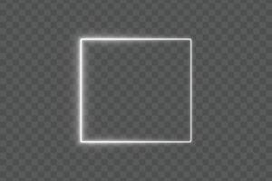 Bright white neon light glow rectangle frame border background with empty space for modern design banner template poster or glowing decoration vector