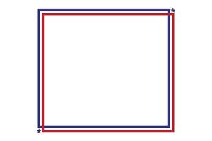 USA flag theme style rectangular square frame border template American red blue independence day document, invitation decorative 4th July patriotic celebrations vector