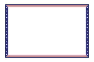 American flag rectangular square frame or border template theme style USA red blue for independence day document, invitation decorative 4th July patriotic celebrations vector