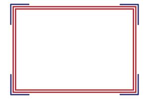 American flag theme style rectangular square frame or border template USA red blue for independence day document, invitation stripe decorative 4th July patriotic celebrations vector