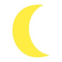 Yellow crescent moon against white background vector